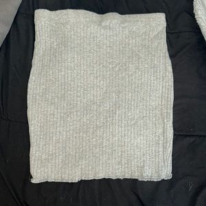 grey mini skirt